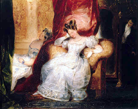 Eugène Devéria - Seated young women
