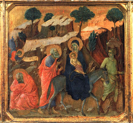 Duccio (di Buoninsegna) - Maesta, Die Flucht nach Ägypten
