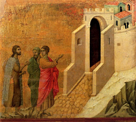 Duccio (di Buoninsegna) - Maesta, Der Weg nach Emmaus