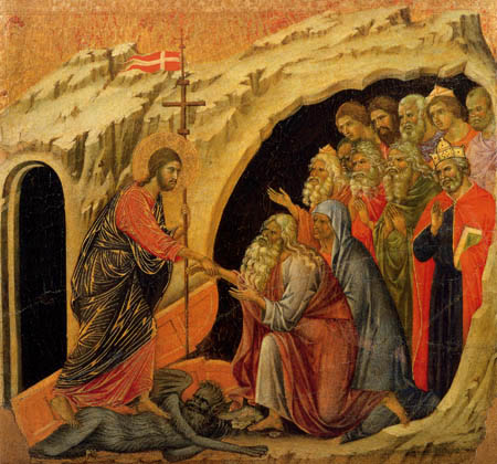 Duccio (di Buoninsegna) - Maesta, Christus in der Vorhölle