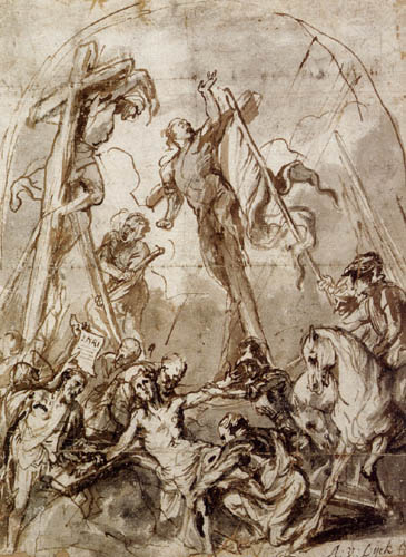 Sir  Anthonis van Dyck - Studie zur Kreuzigung Christi