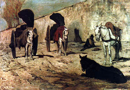 Giovanni Fattori - Römische Pferdewagen