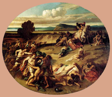 Anselm Feuerbach - Batalla de amazonas I