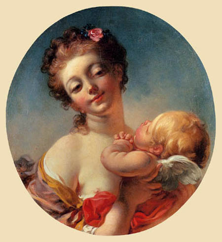 Jean-Honoré Fragonard - Venus verweigert Cupido einen Kuss