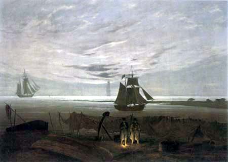 Caspar David Friedrich - An Evening at the Baltic Sea
