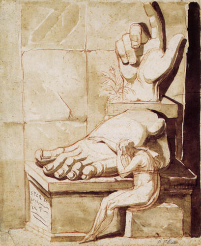 Johann Heinrich Füssli - L'artiste désespéré devant le taille de Antiquité