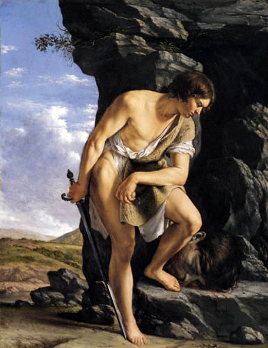 Orazio Gentileschi - David hoists the severed head of Goliath