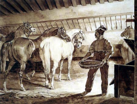 Théodore Géricault - Pferde im Stall