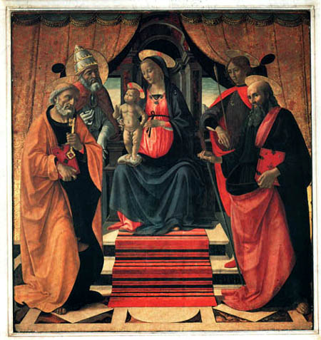 Domenico (di Tommaso) Ghirlandaio (Bigordi) - Enthroned Madonna with Child