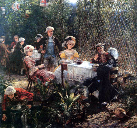 Aleksander Gierymski - In einer Gartenlaube