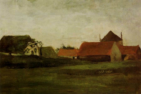 Vincent van Gogh - Farmhouses in Loosduinen Den Haag