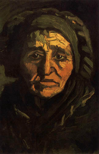 Vincent van Gogh - A farmer's wife with a green bonnet