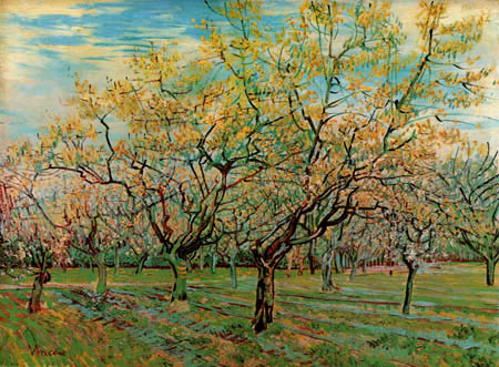 Vincent van Gogh - Obstgarten mit blühenden Pflaumenbäumen