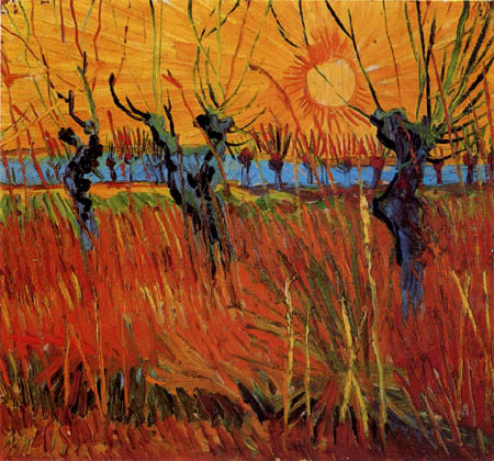Vincent van Gogh - Árboles de sauce al atardecer