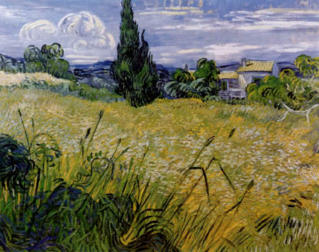 Vincent van Gogh - Grünes Weizenfeld mit Zypresse