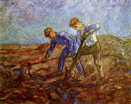 Vincent van Gogh - Zwei Bauern beim Umgraben (nach Millet)