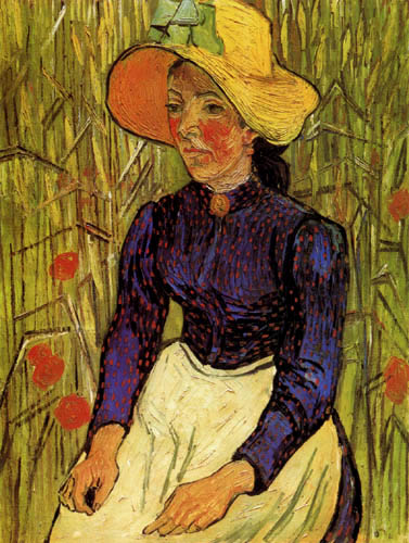 Vincent van Gogh - Junge Bäuerin im Weizenfeld