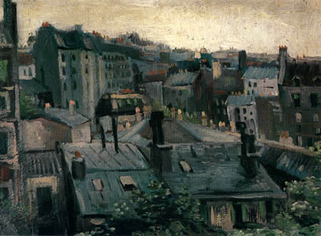 Vincent van Gogh - Blick auf Dächer von Paris