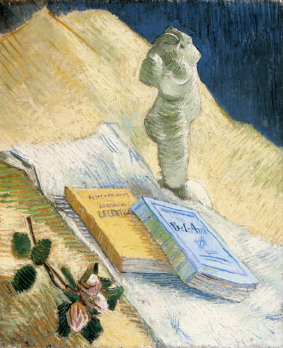Vincent van Gogh - Stillleben mit Gipstorso, Rose und Büchern