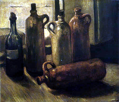 Vincent van Gogh - Still life with five bottles