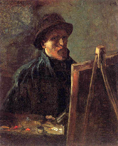Vincent van Gogh - Self-Portrait with Felt Hat at the easel