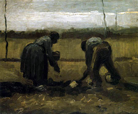 Vincent van Gogh - Fermier et sa femme dans le champ de la pomme de terre