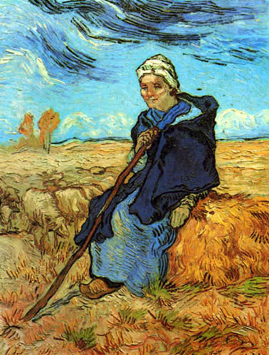 Vincent van Gogh - The shepherdess, after Millet