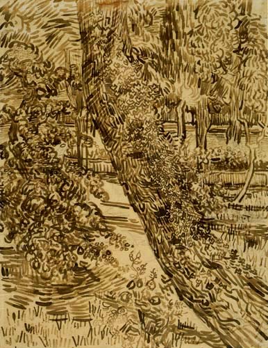 Vincent van Gogh - Árboles con hiedra en el jardín del Hospital