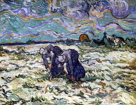 Vincent van Gogh - Two peasant women in the field