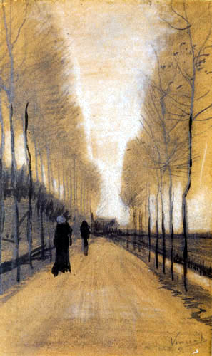 Vincent van Gogh - Avenida de álamos en Nuenen