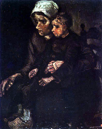 Vincent van Gogh - Bäuerin mit Kind auf dem Schoß