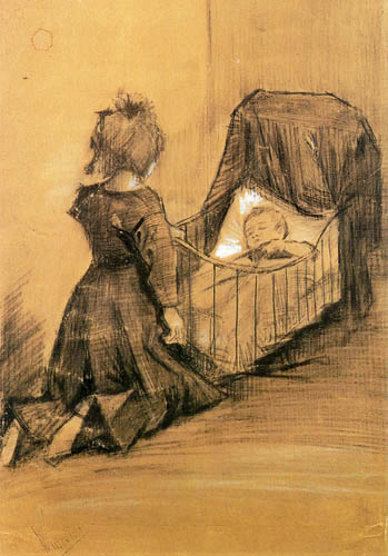 Vincent van Gogh - Mädchen vor einer Wiege