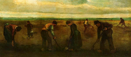 Vincent van Gogh - Farmers in a potato field