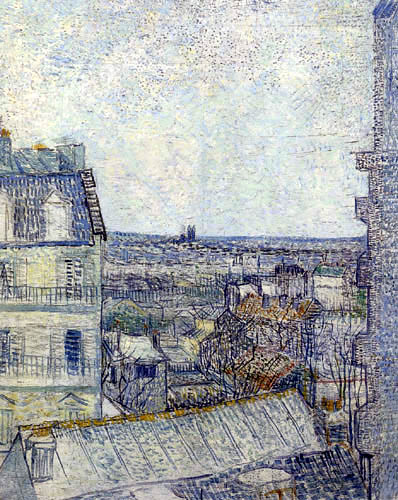 Vincent van Gogh - Blick auf Paris aus dem Fenster in der Rue Lepic