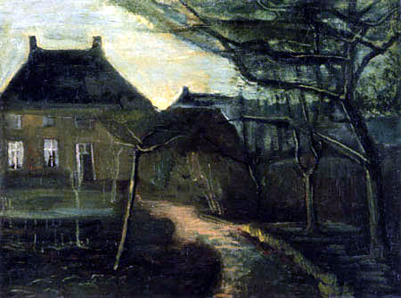 Vincent van Gogh - Das Pfarrhaus in Nuenen am Abend
