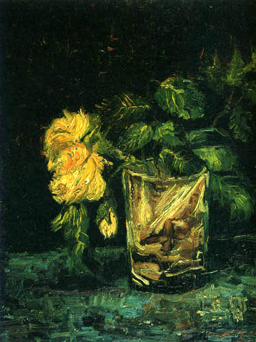 Vincent van Gogh - Ein Glas mit Rosen
