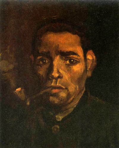 Vincent van Gogh - Head of a young peasant with a Pipe