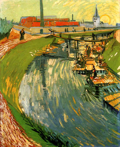 Vincent van Gogh - Der Kanal La Robine du Roi mit Wäscherinnen