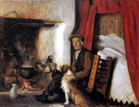William Crampton Gore - The Boiling Pot, A Cottage Interior in Donegal