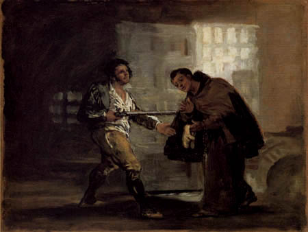 Francisco J. Goya y Lucientes - Pedro de Zaldivia sacrifices his shoes