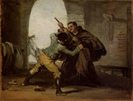 Francisco J. Goya y Lucientes - Friar Pedro entreißt El Margato sein Gewehr