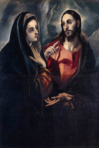 Greco El (Doménikos Theotokópoulos) - Christ adopté sa mère