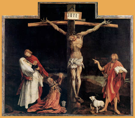Matthias (Matthaeus, Mathis) Grünewald (Grün) - The altar of Isenheim, Crucifixion