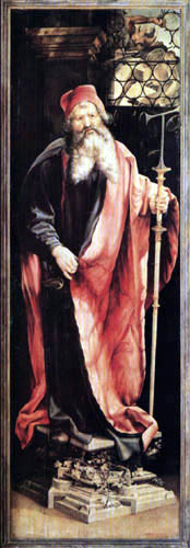 Matthias (Matthaeus, Mathis) Grünewald (Grün) - El altar de Isenheim, San Antonio