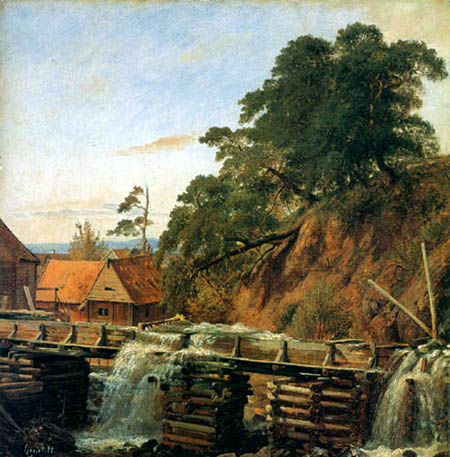 Louis Gurlitt - Un moulin à eau à Christiania