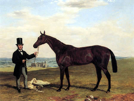 Harry Hall - Fisherman held by his trainer
