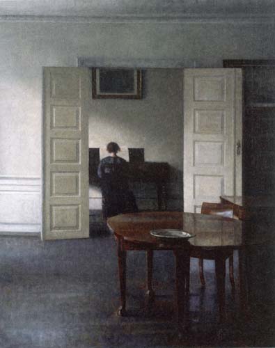 Vilhelm Hammershøi - Intérieur, Ida au piano