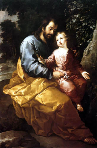 Francisco Herrera the Elder - Saint Joseph with the Infant Jesus