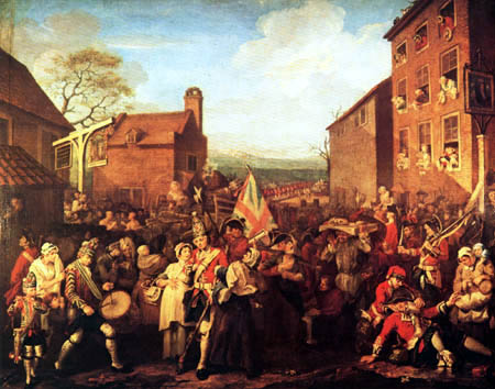 William Hogarth - The Departure of the Constables for Finchley