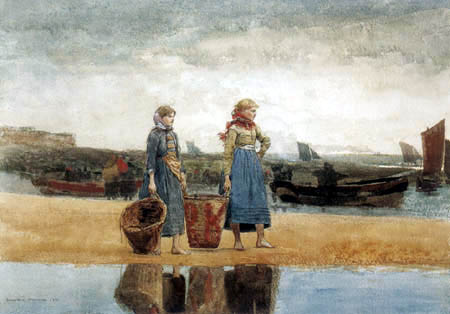 Winslow Homer - Two Girls at the beach, Tynemouth